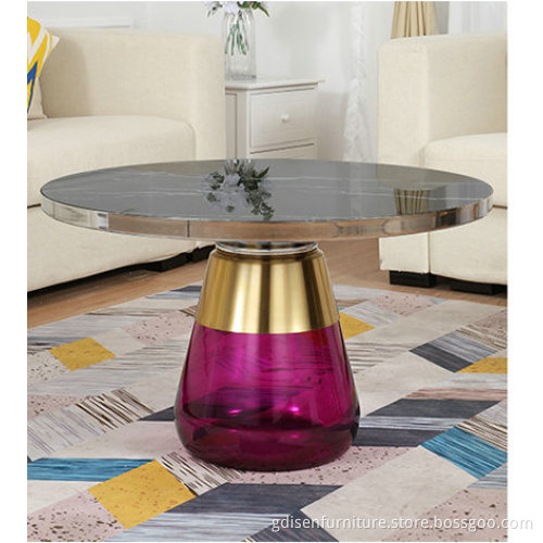 smart coffee table in brass gold